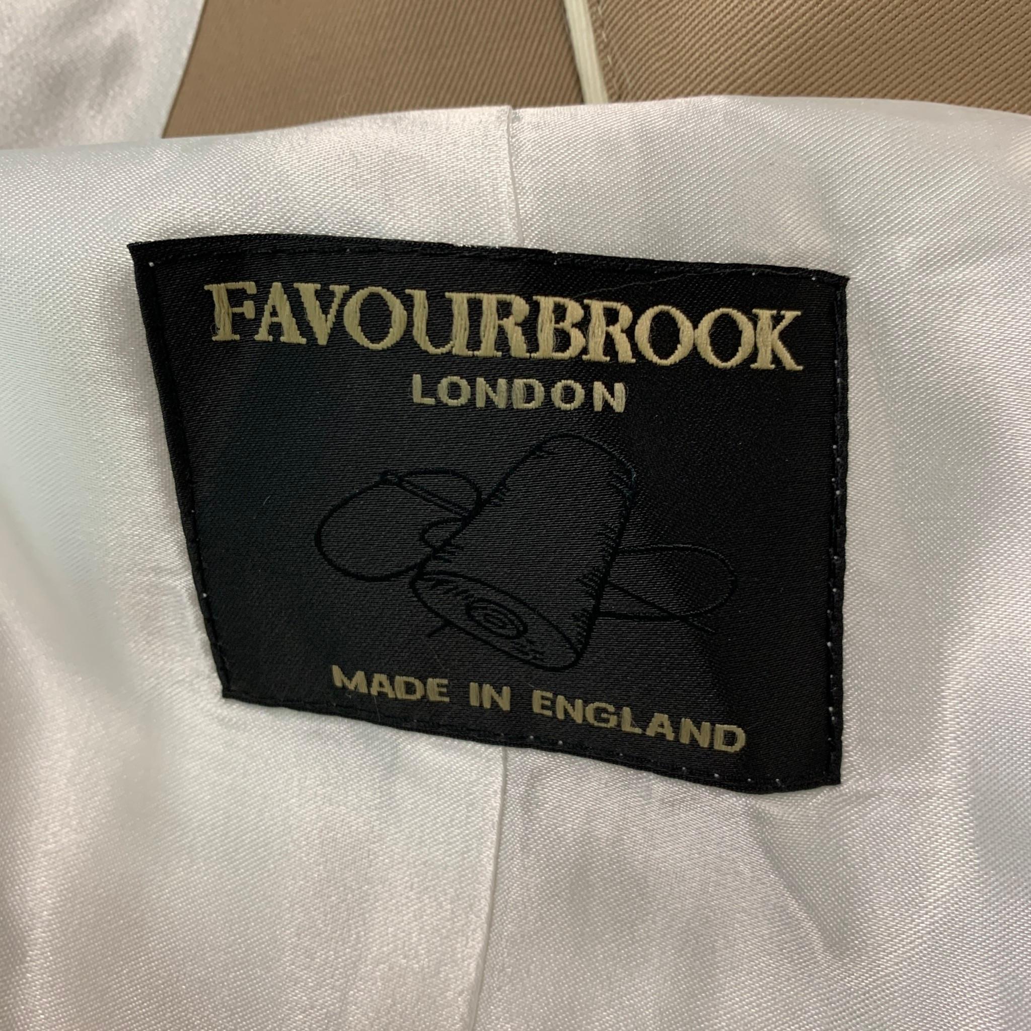 Men's FAVOURBROOK Size 48 Khaki White Solid Wool Double Breasted Vest