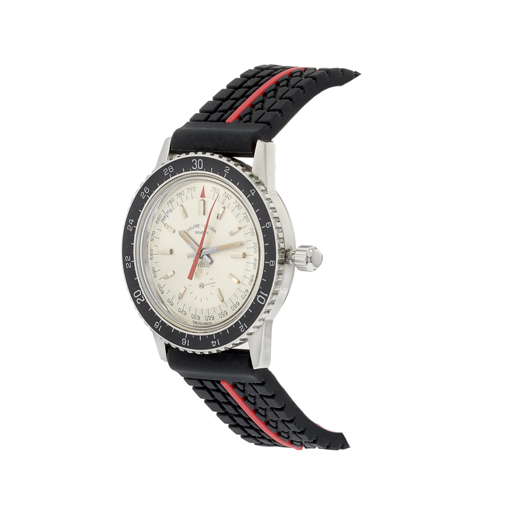 Retro Favre-Leuba Bivouac Reference 53213 Altimeter Barometer Watch For Sale