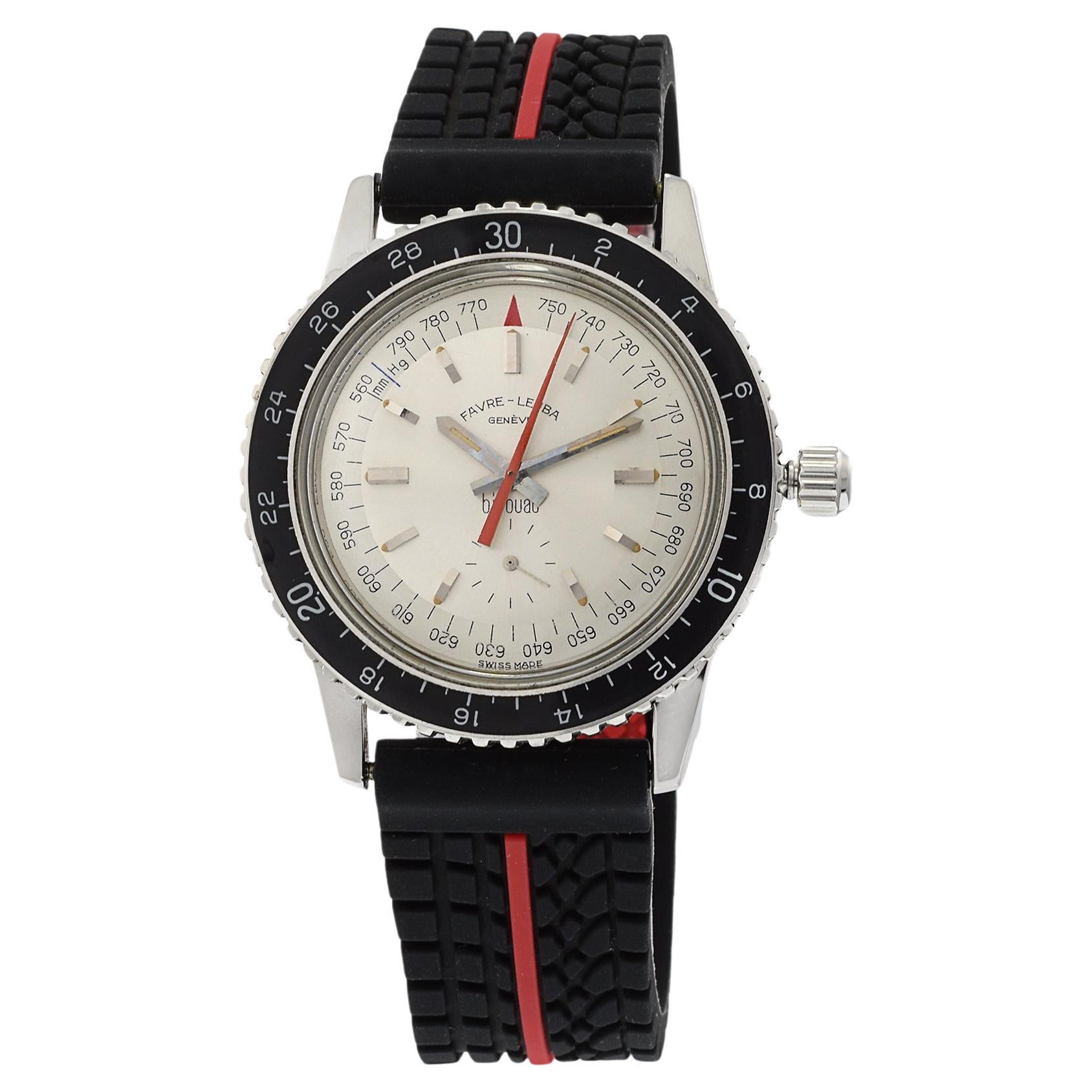 Favre-Leuba Bivouac Reference 53213 Altimeter Barometer Watch For Sale