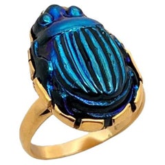 Favrile Glass Scarab Ring