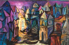 Silent Town, Abstract Painting, Acrylic on Canvas, Contemporary Artist"In Stock"