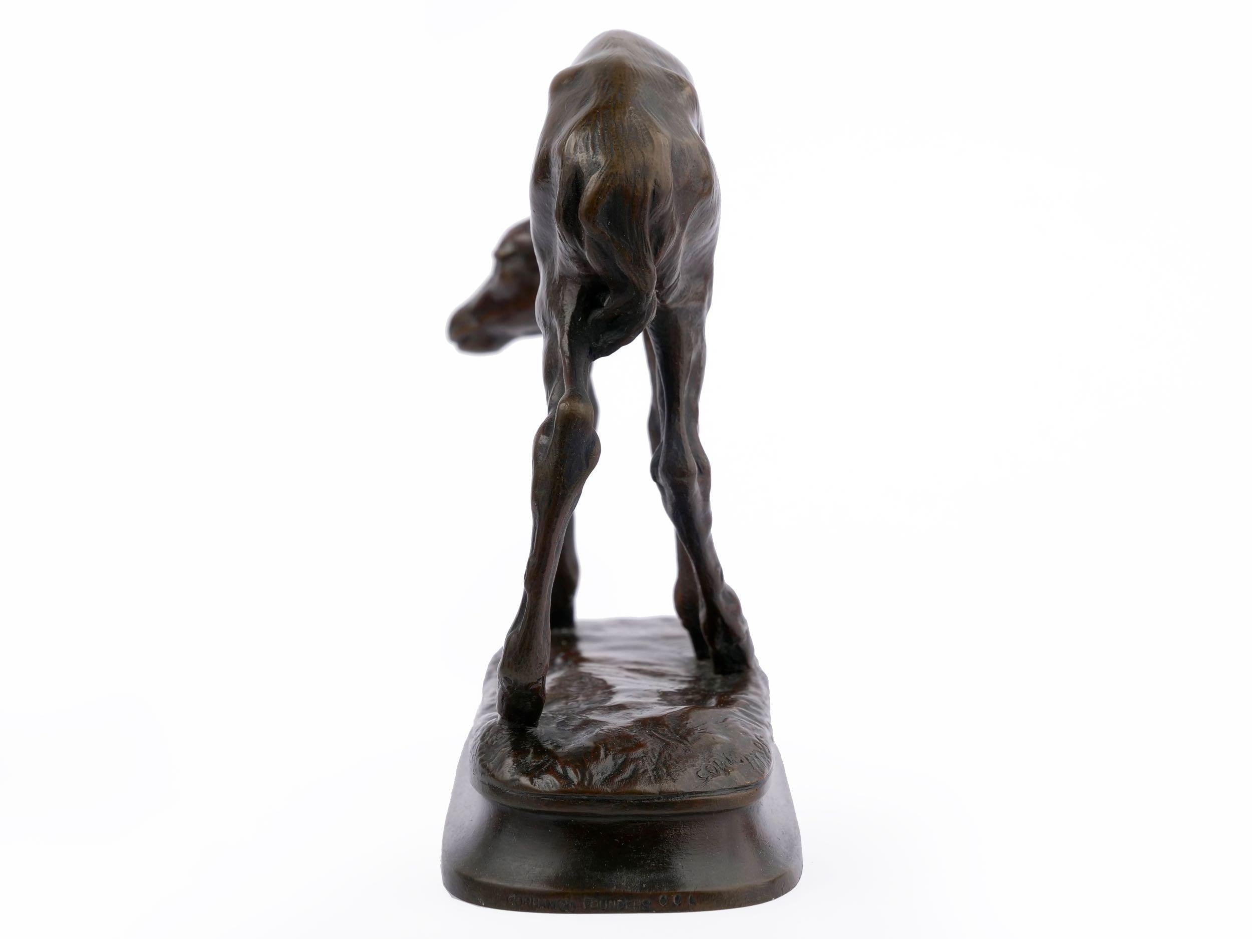 19th Century “Fawn” Bronze Sculpture by Alexander Phimister Proctor, cast by Gorham Co.