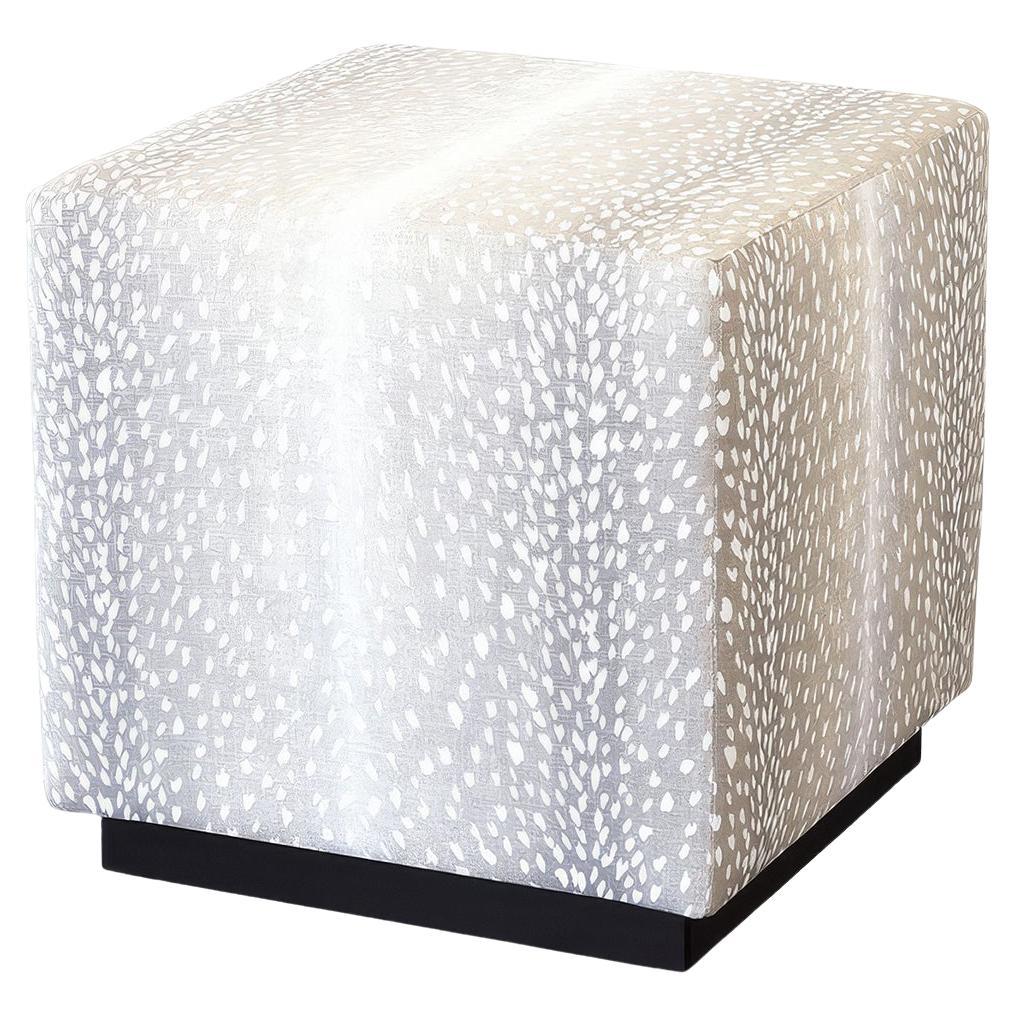 Fawn Grey Cube Ottoman