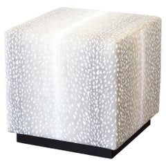 Fawn Grey Cube Ottoman