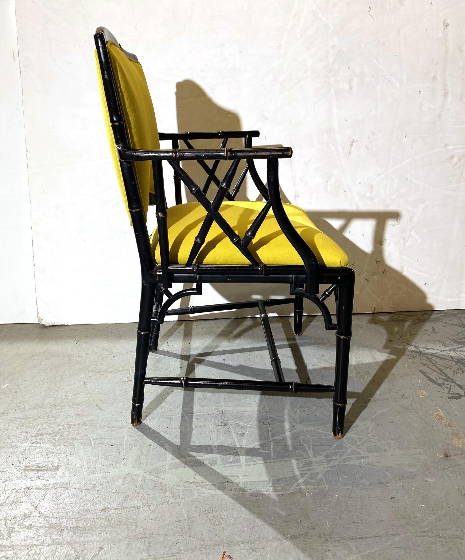 Juego de 2 sillones Fax-Bambú mediados del siglo XX en venta