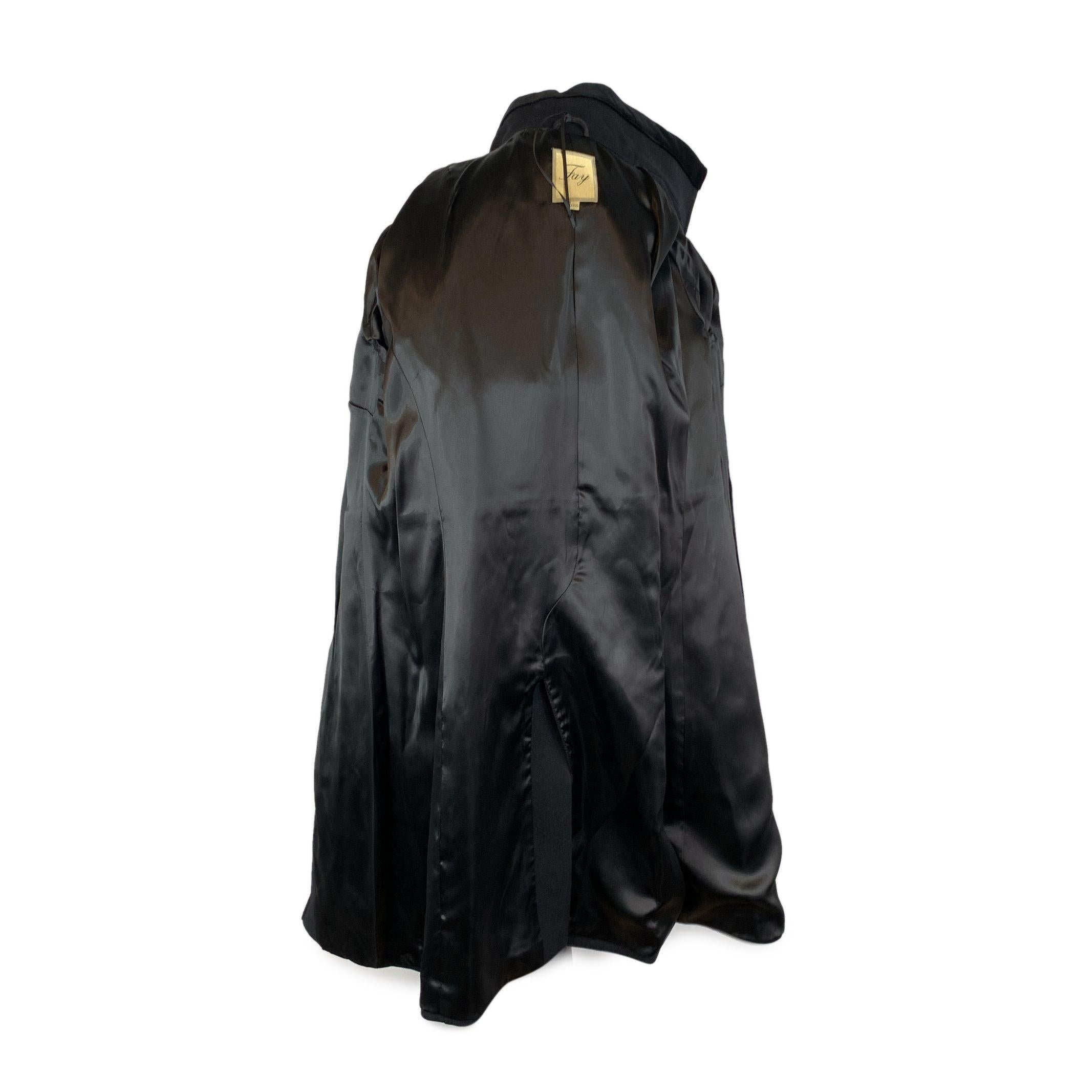 Fay Black Pure Virgin Wool Virgina Coat Size XXXL 1