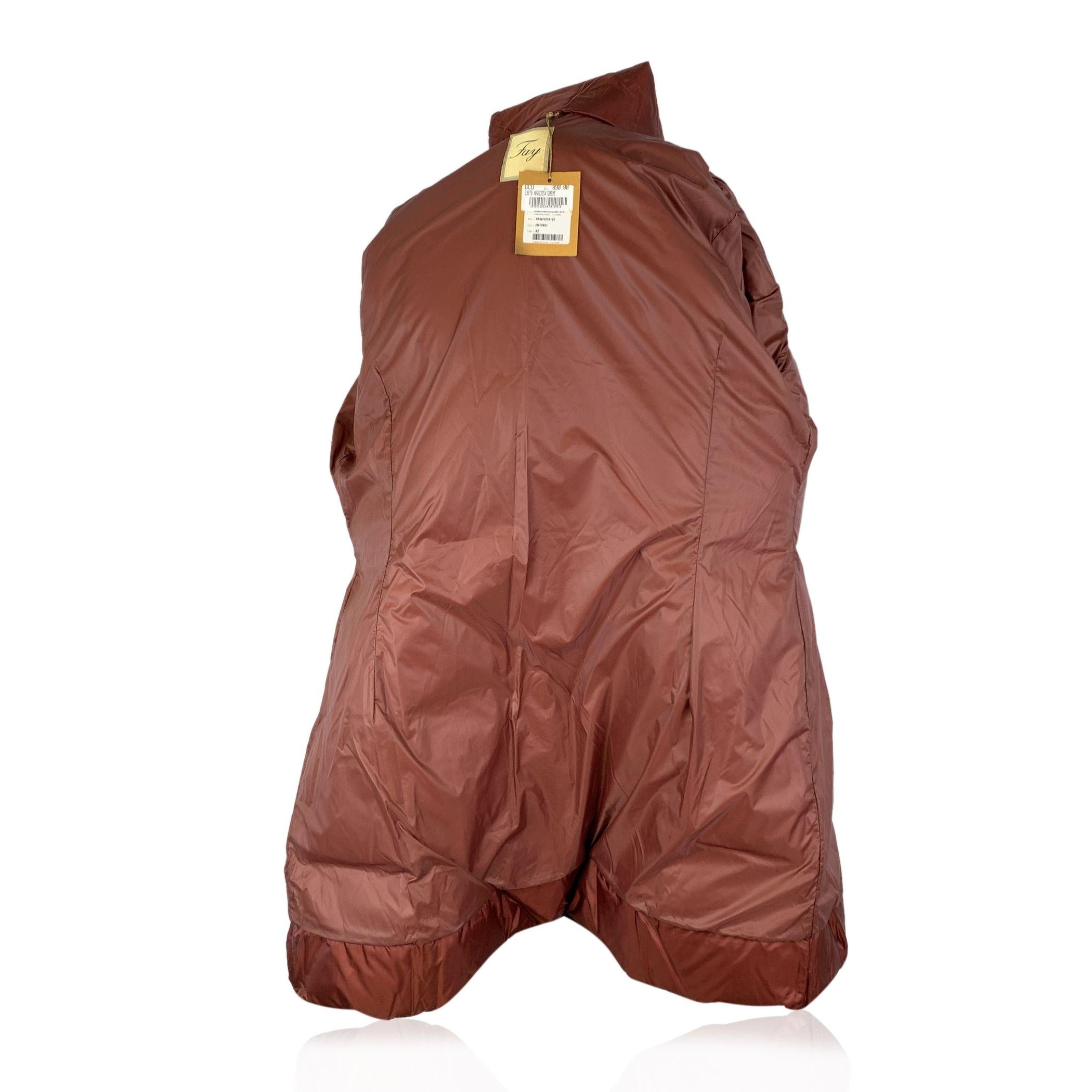 Fay Burgundy Red Nylon Winter Padded Down Coat Size XXXL For Sale 1