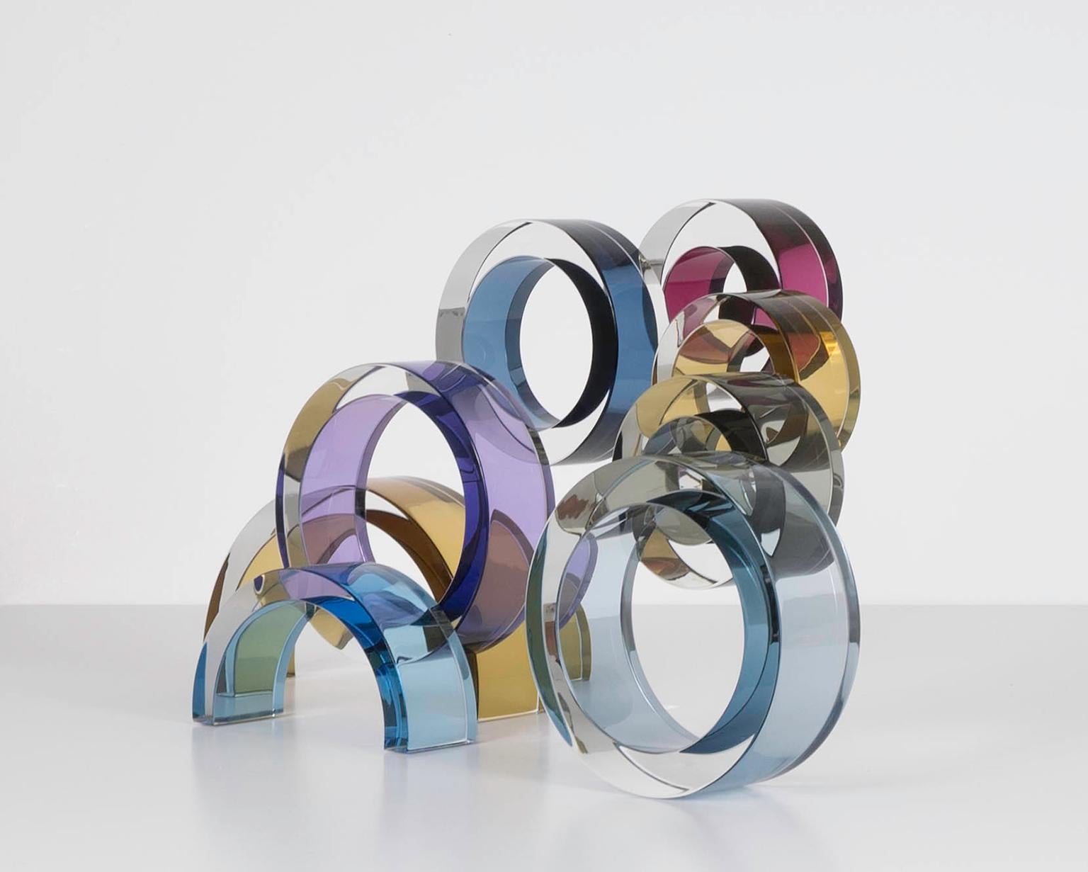 Sculpture unique en son genre en verre soufflé à la main de l'artiste Fay Miller 1