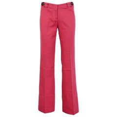 Fay Pink Cotton Classic Wide Leg Flared Trousers 