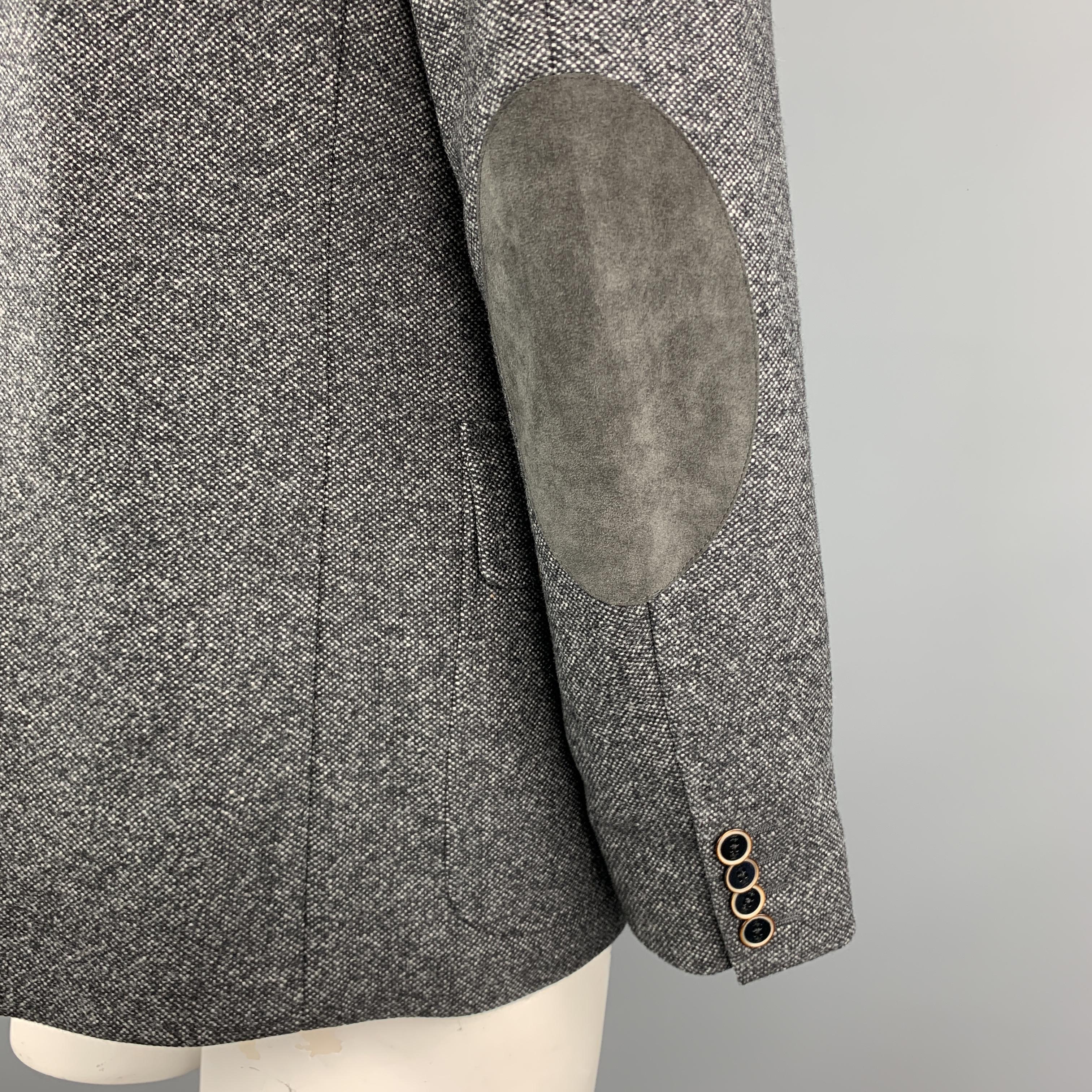Men's FAY Size M Gray Heather Polyamide Notch Lapel Detachable Vest Jacket