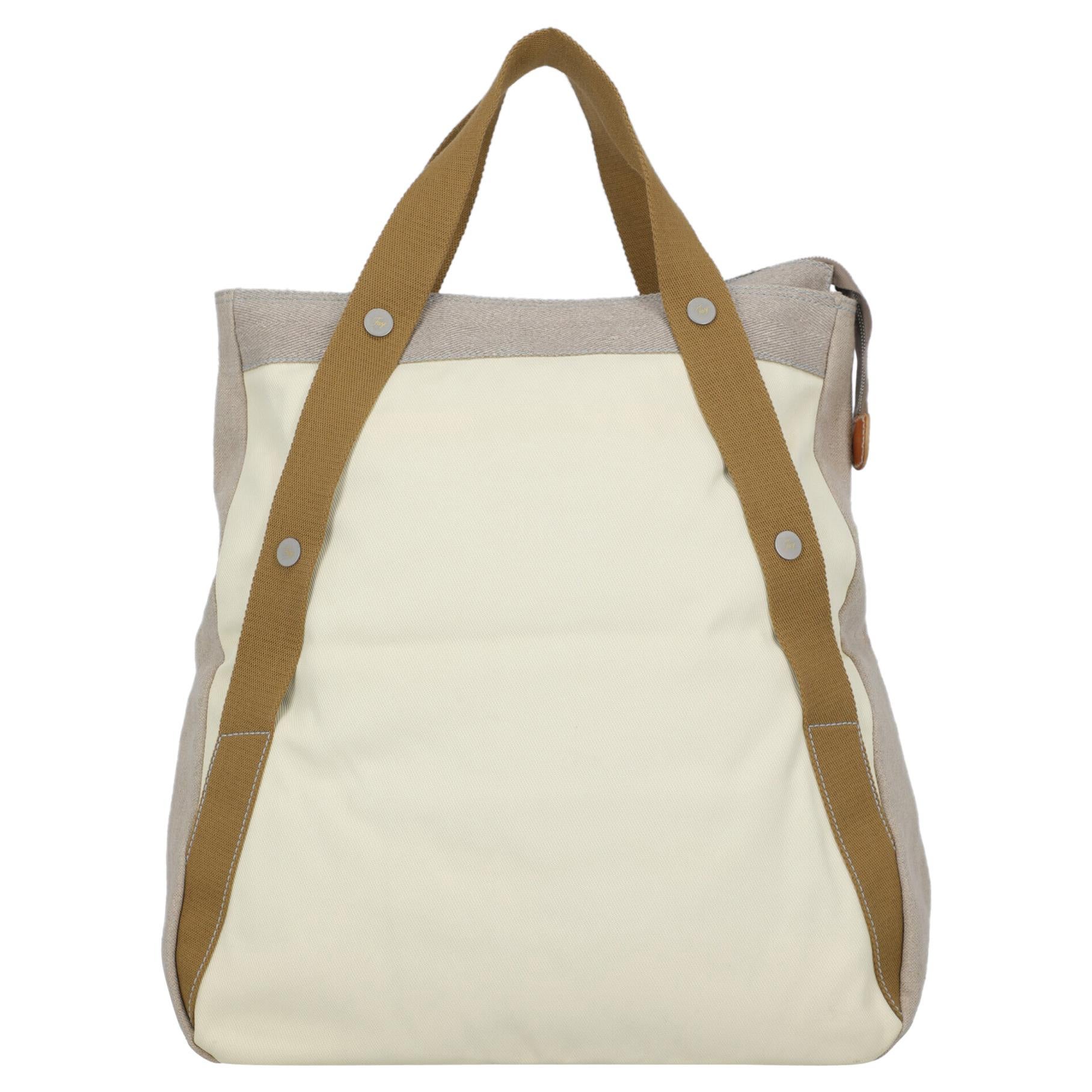 Fay Woman Shoulder bag Beige Fabric For Sale at 1stDibs