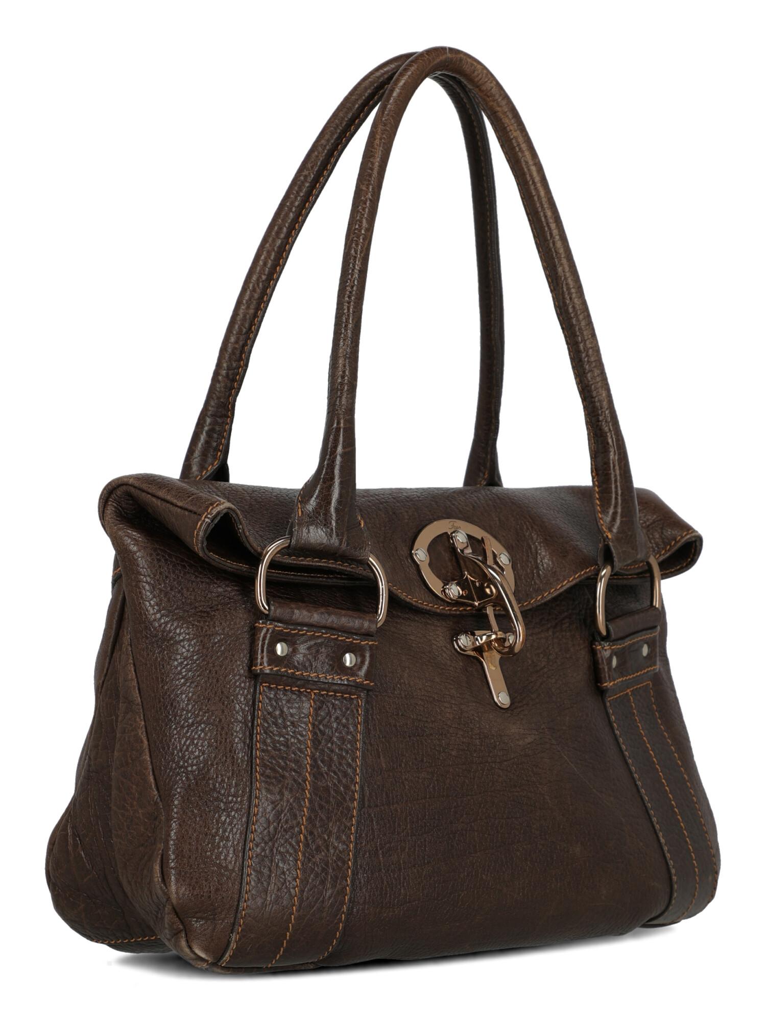 Black Fay Woman Shoulder bag Brown Leather For Sale