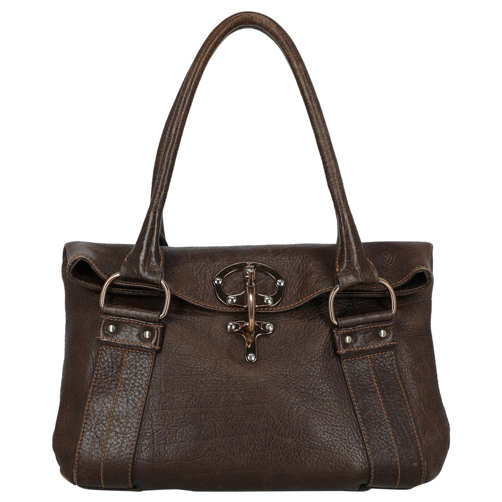 Fay Woman Shoulder bag Brown Leather For Sale
