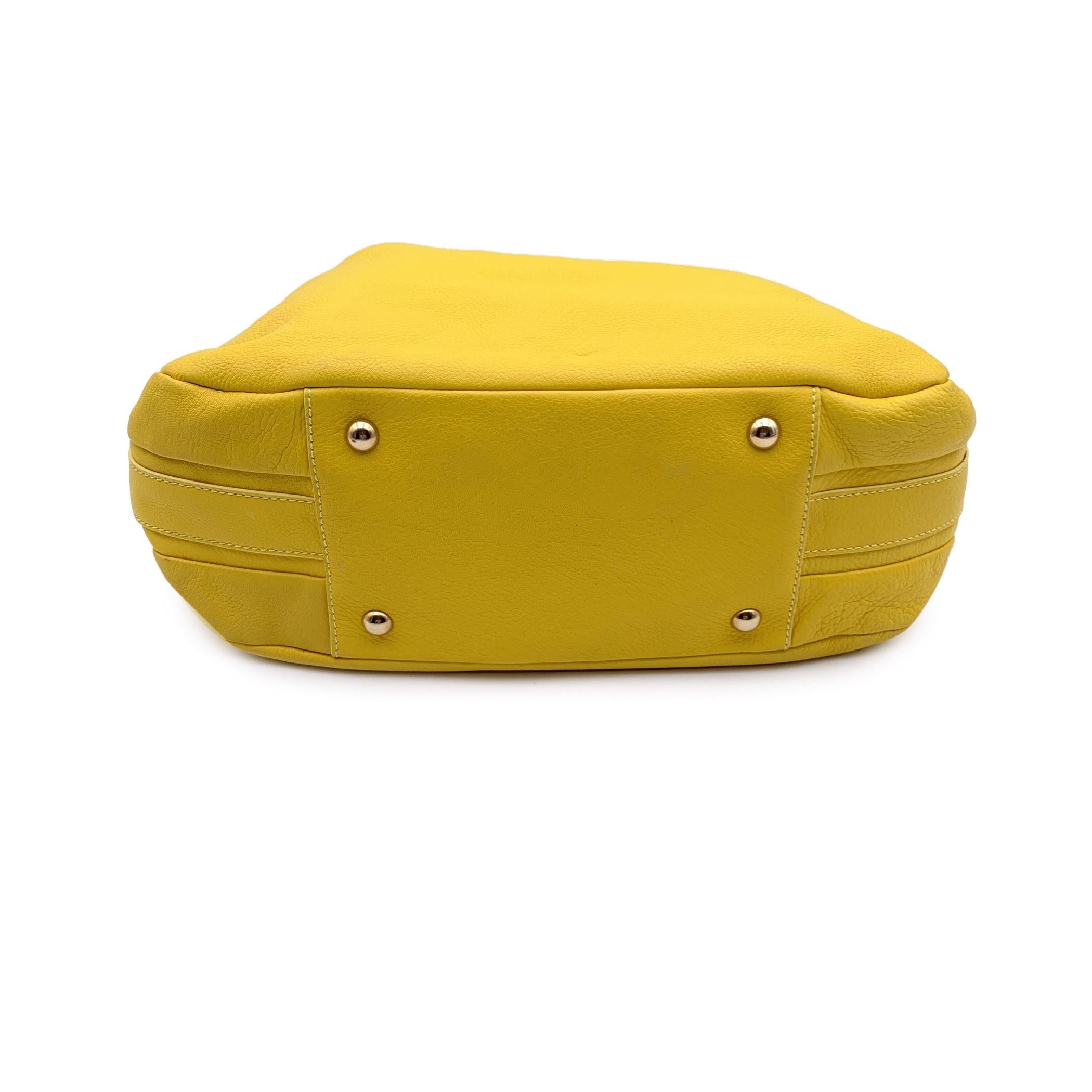 Women's Fay Yellow Leather Large Hobo Carabiner Tote Shoulder Bag