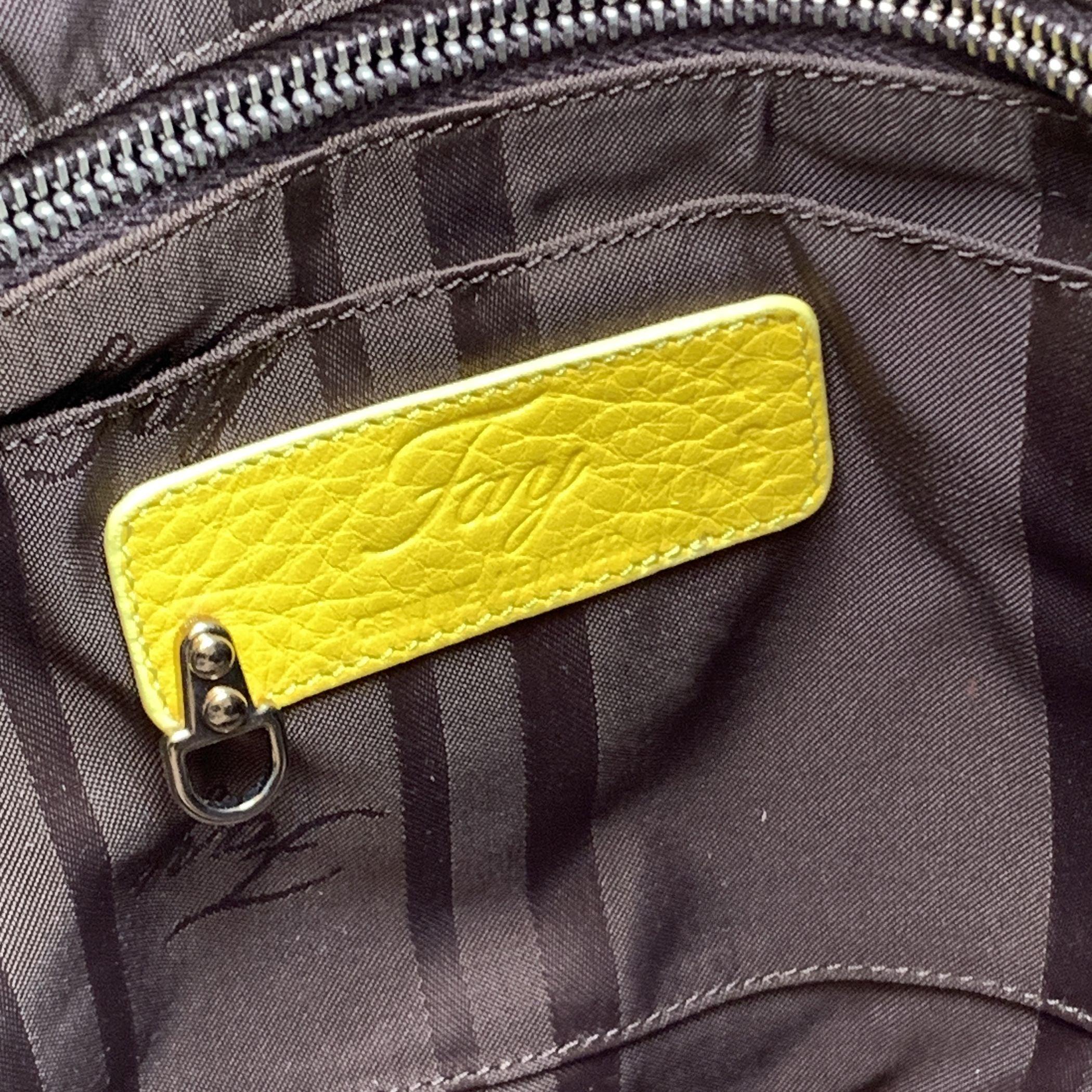 Fay Yellow Leather Large Hobo Carabiner Tote Shoulder Bag 2
