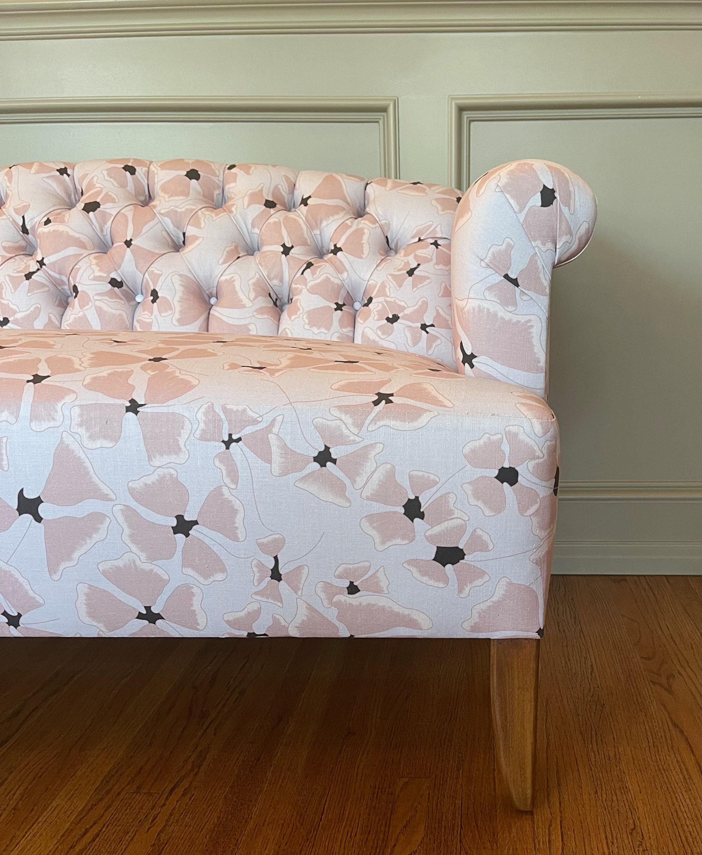 American Faye Button Tufted Settee