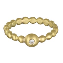 Faye Kim 18 Karat Gold Diamond Bead Stack Ring
