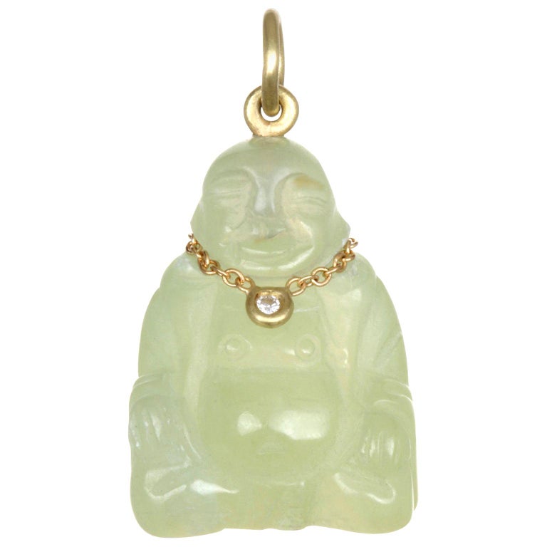 Pendentif Bouddha En Jade Et Or 18 Carats - Neuf Sans Emballage - Bijou Spirituel élégant