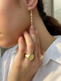 Faye Kim 18 Karat Fancy Shaped Diamond Line Earrings