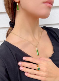 Faye Kim, ciondolo a cerniera in oro 18 carati con tormalina verde da 6,9 carati e diamante