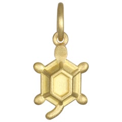 Faye Kim 18 Karat Gold and Baby Turtle Charm