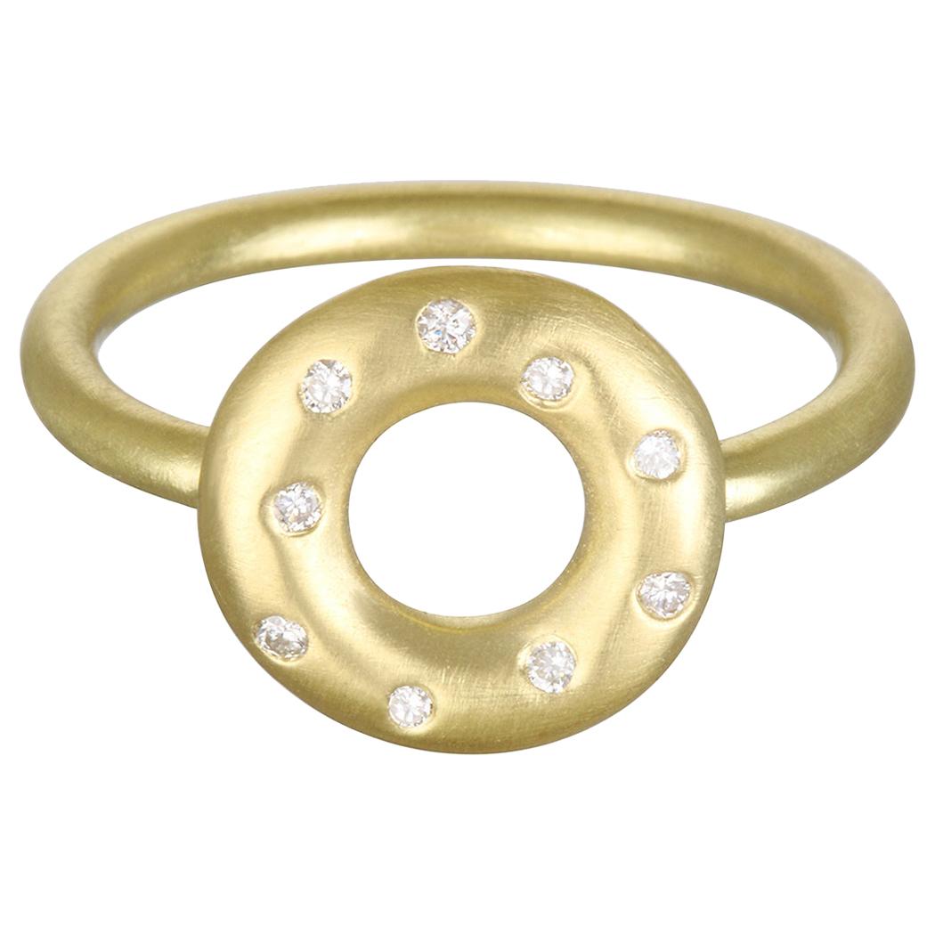 Faye Kim 18 Karat Gold and Diamond Lifesaver Ring For Sale