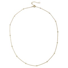 Faye Kim 18 Karat Gold and Diamond Station Necklace