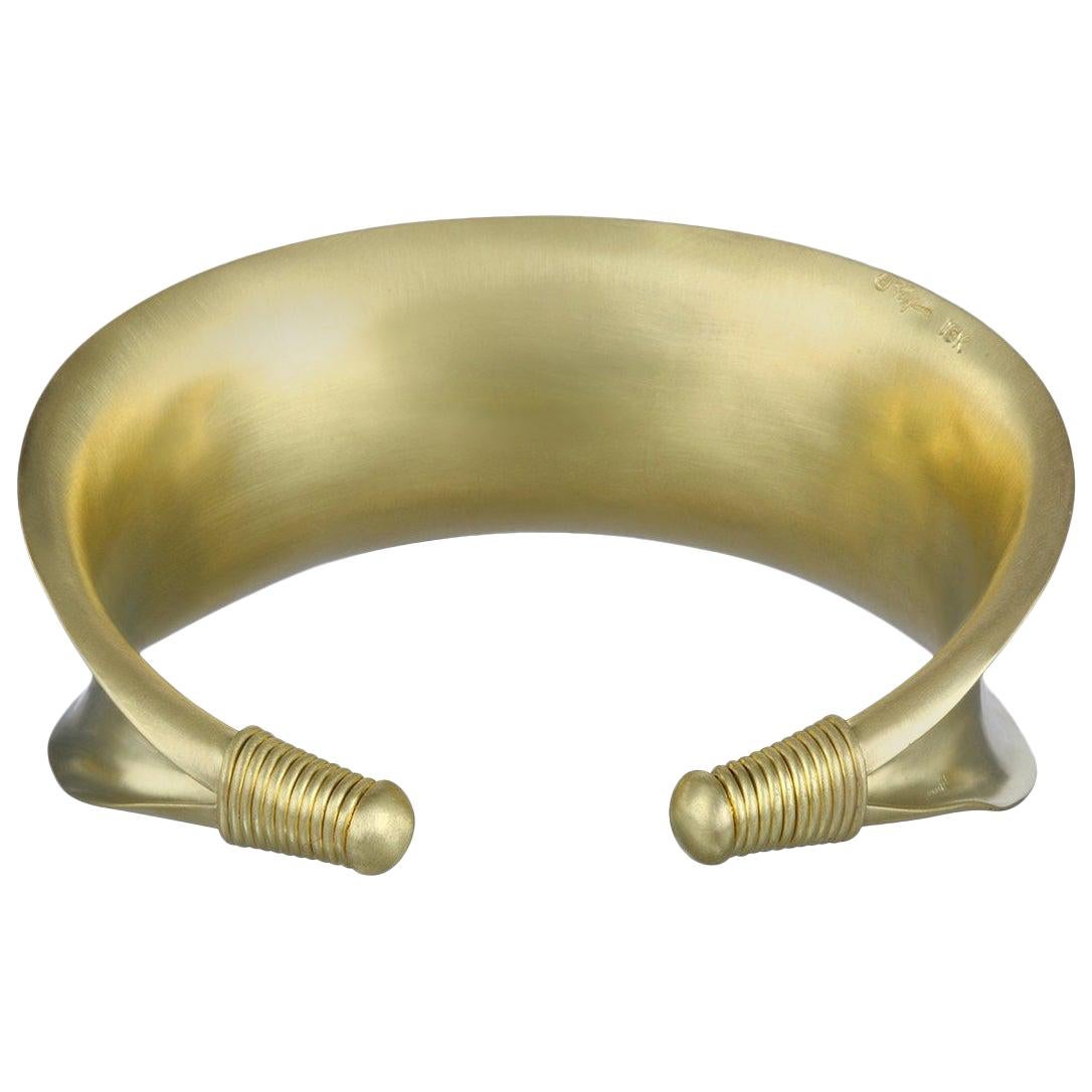 Faye Kim 18 Karat Gold Anticlastic Cuff Bracelet