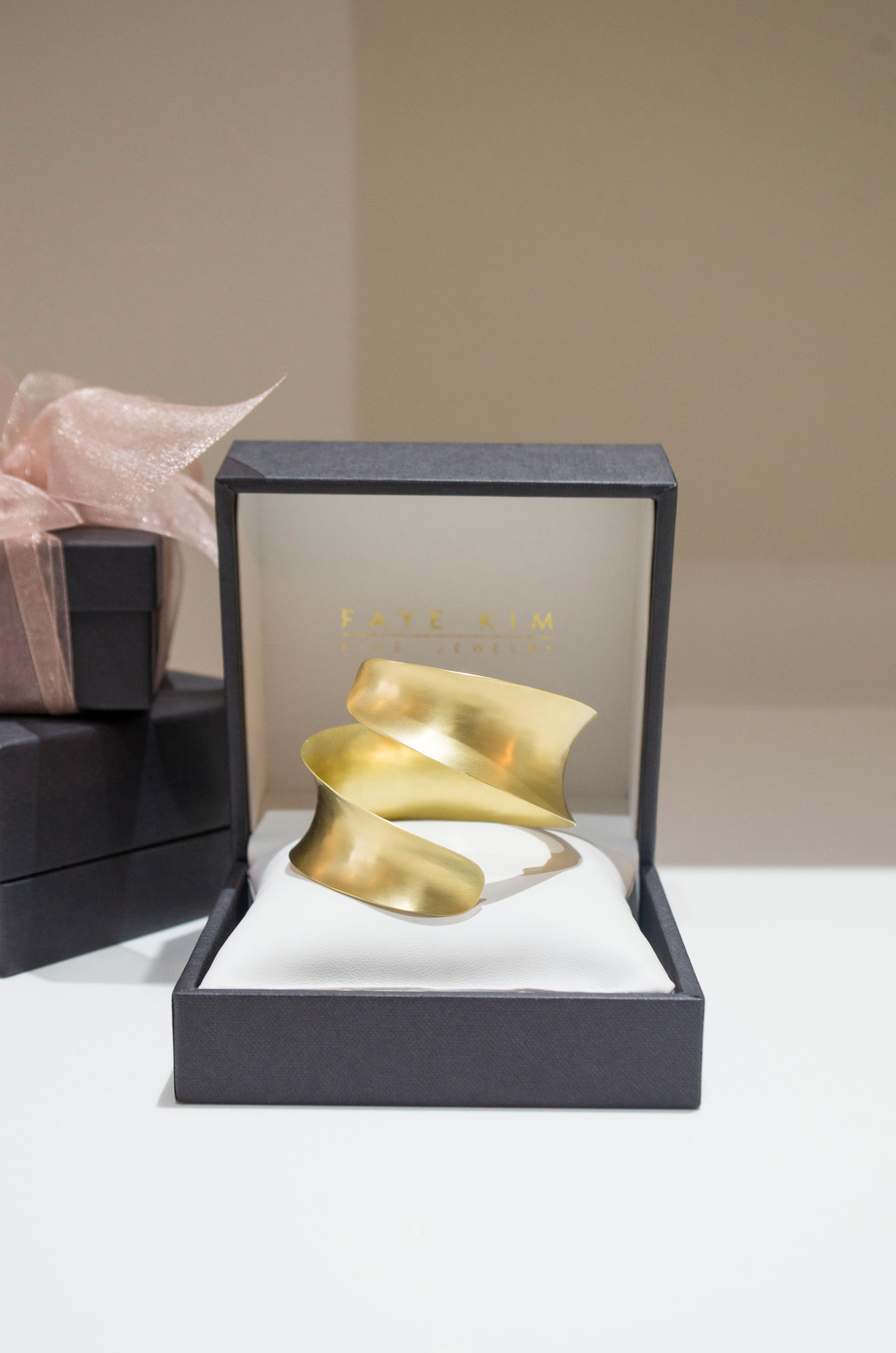 Faye Kim 18 Karat Gold Anticlastic Cuff Bracelet 1