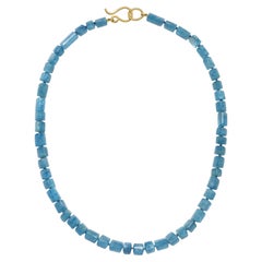 Faye Kim 18 Karat Gold Aquamarine Crystal Bead Necklace