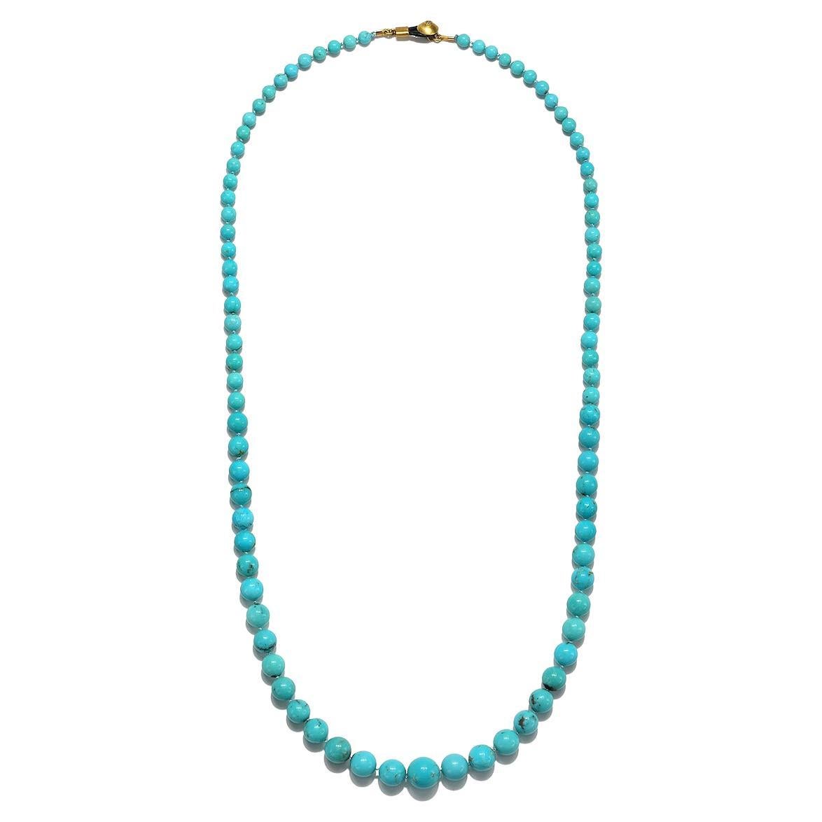 Faye Kim 18 Karat Gold Arizona Sleeping Beauty Turquoise Necklace For Sale