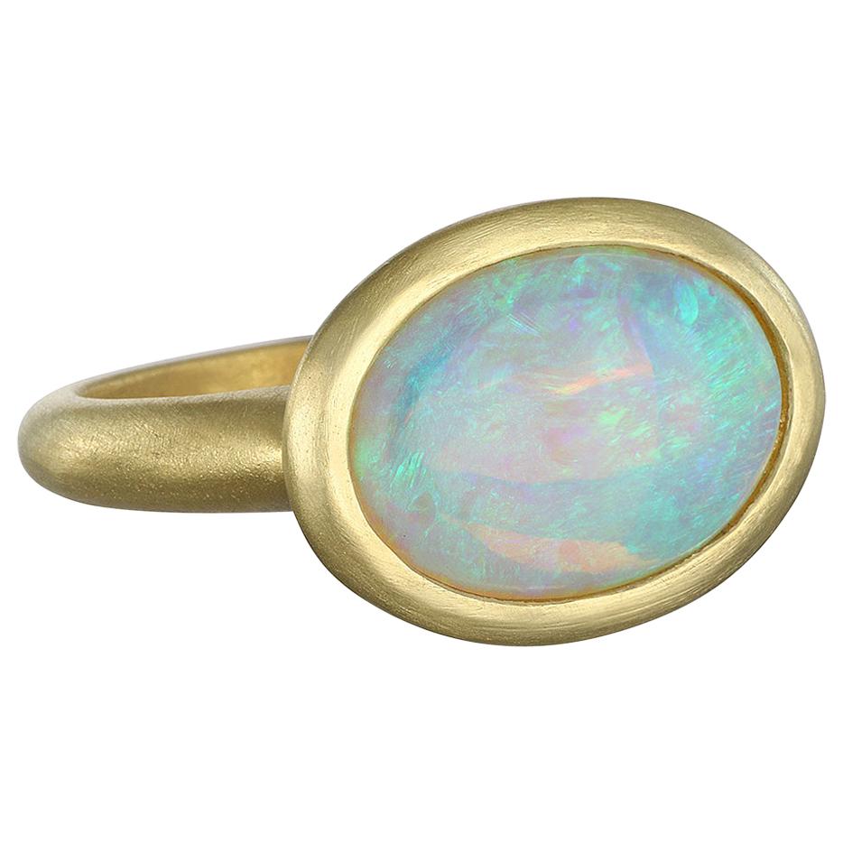 Faye Kim 18 Karat Gold Australian Crystal Opal Ring