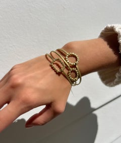 Faye Kim 18 Karat Gold Bangle with Round Diamond Closure