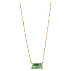 Faye Kim 18 Karat Gold Bar Set Green Tourmaline Necklace