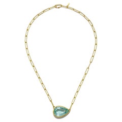 Faye Kim - Collana in oro blu e verde con berillo 18 carati