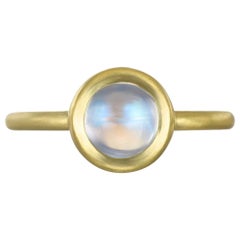 Faye Kim 18 Karat Gold Blue Moonstone Bezel Ring