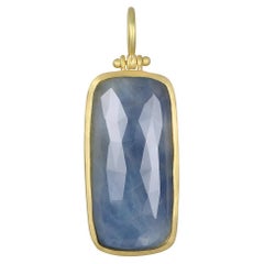Faye Kim 18 Karat Gold Blue Sapphire Slice Hinged Pendant