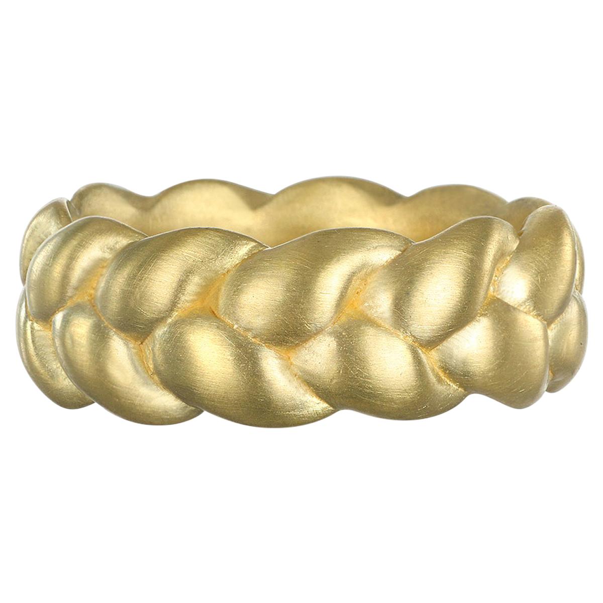 Faye Kim 18 Karat Gold Braided Stack Ring For Sale