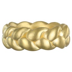 Faye Kim, anello in oro 18 carati intrecciato, con anello a fascia