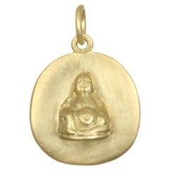 Faye Kim 18 Karat Gold Buddha Disc Charm
