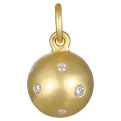 Faye Kim 18 Karat Gold Burnished Diamond Ball Charm 