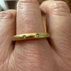 Faye Kim 18 Karat Gold Burnished Diamond Band Ring, 3mm