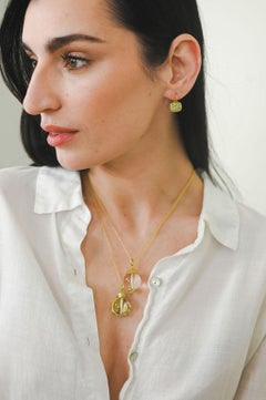 Faye Kim 18 Karat Gold Burnished Diamond Chiclet Hinged Earrings