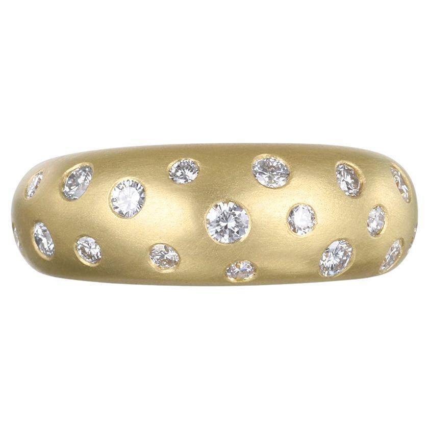 Faye Kim 18 Karat Gold Burnished Diamond Dome Ring