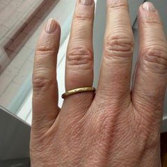 Faye Kim 18 Karat Gold Burnished Diamond Eternity Band Ring, 2mm