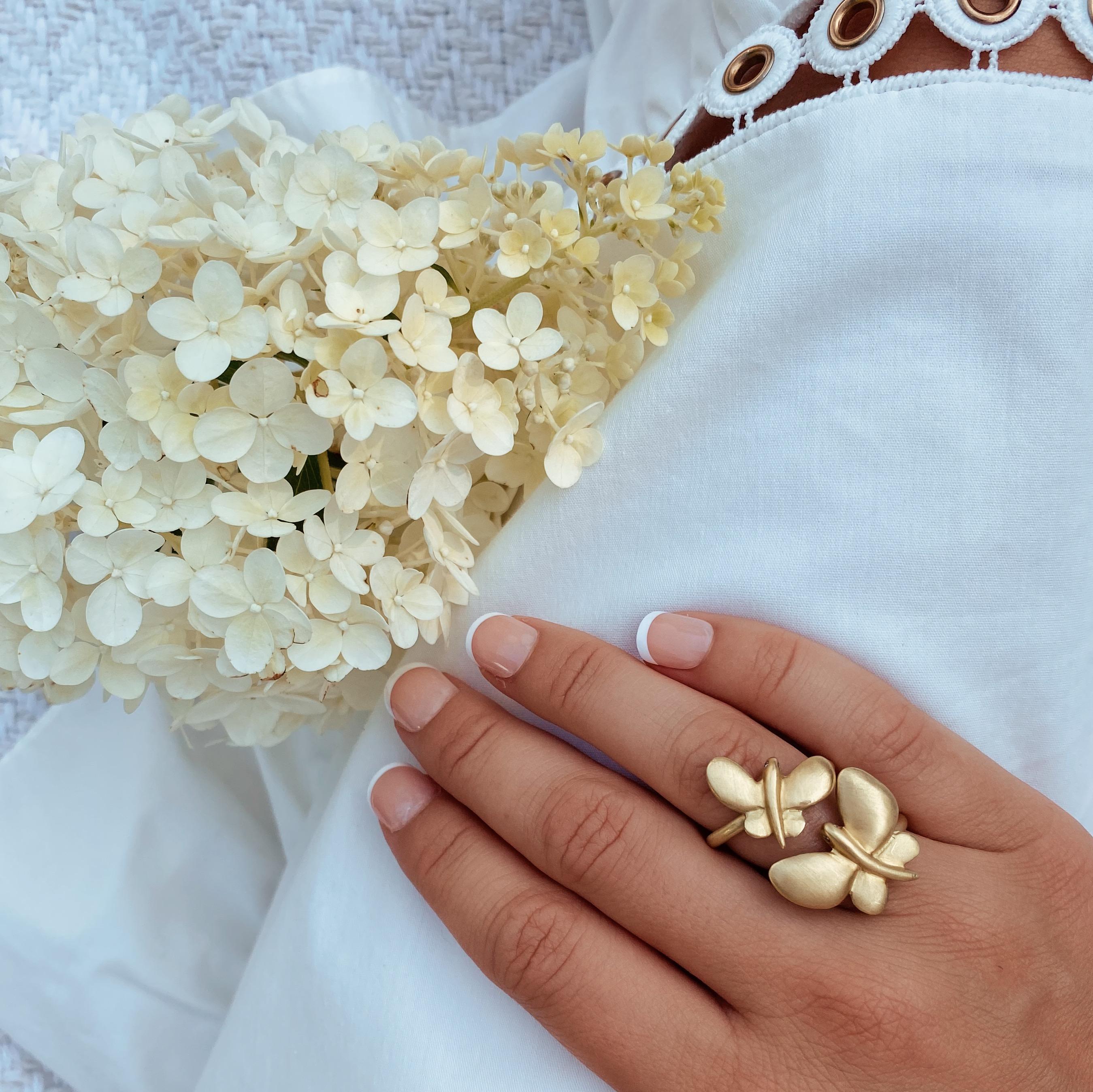 gold butterfly rings