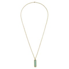 Faye Kim 18 Karat Gold Chalcedony Hinged Bezel Pendant