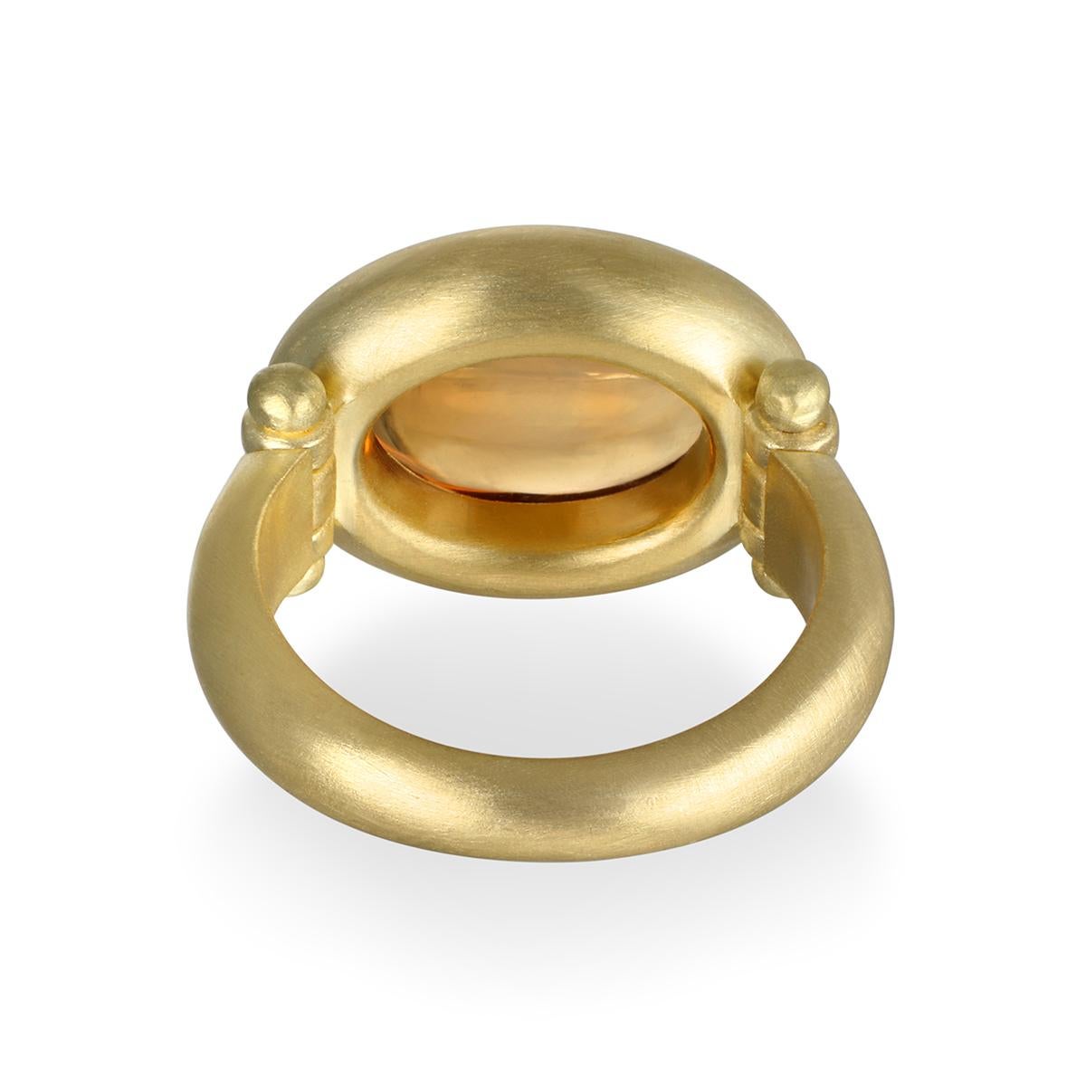 Contemporary Faye Kim 18 Karat Gold Citrine Hinged Bezel Ring For Sale