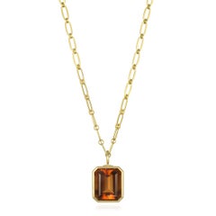 Faye Kim 18 Karat Gold Citrine Hinged Pendant