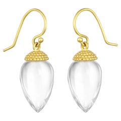 Pendientes de Gota de Bellota de Cristal de Oro de 18 Kilates Faye Kim